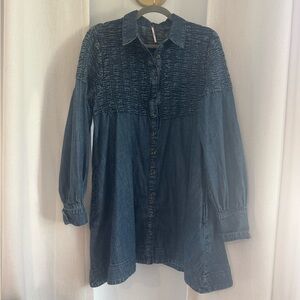 Free People Find Me Now Denim Dress Small